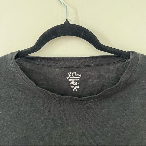 J.Crew Black Linen Knit Goods Crewneck Short Sleeve T-Shirt - Picture 3 of 7